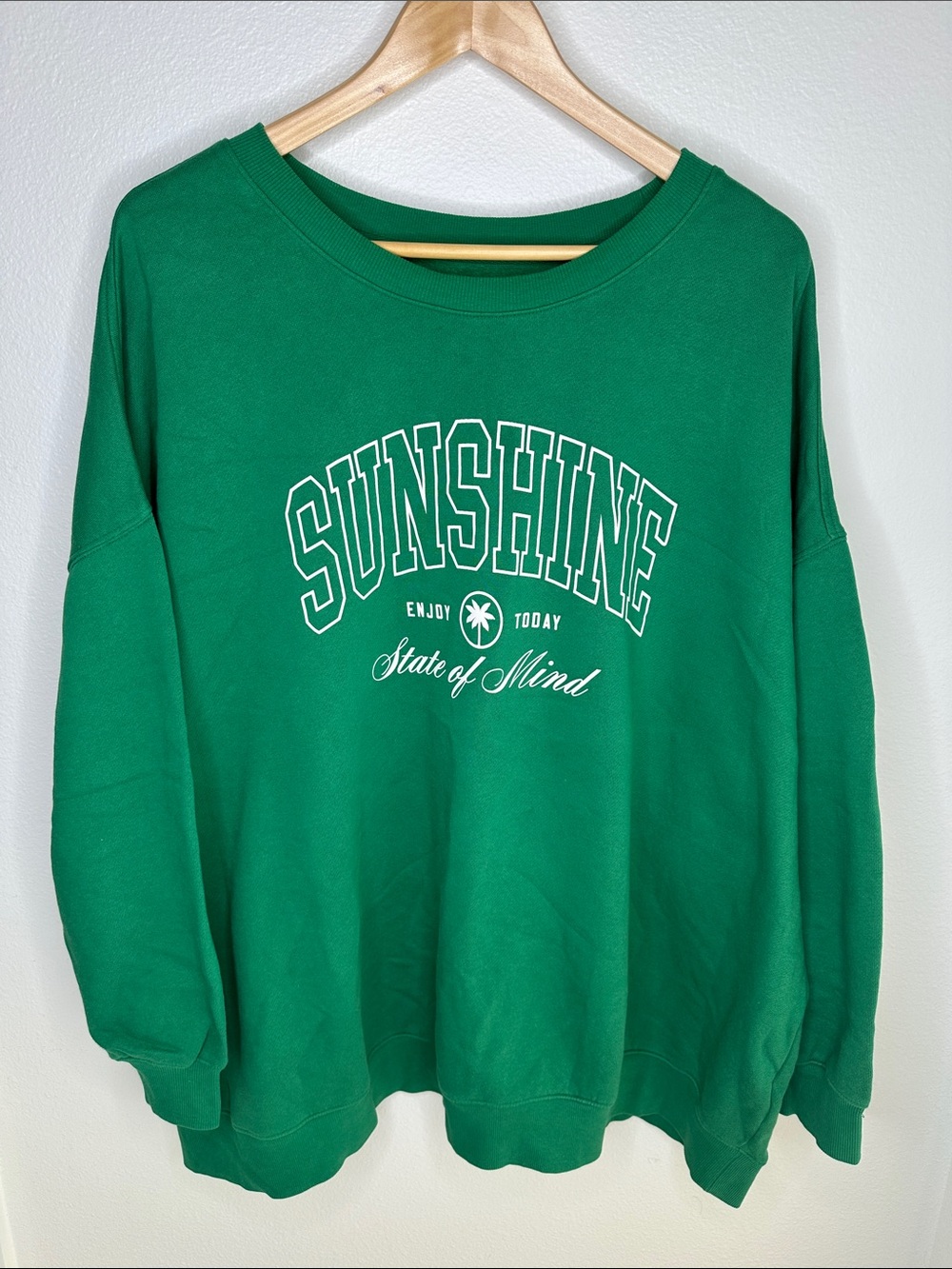 Old Navy 3X Crew Oversized Sweatshirt Sunshine Enjoy Today State of Mind Tunic